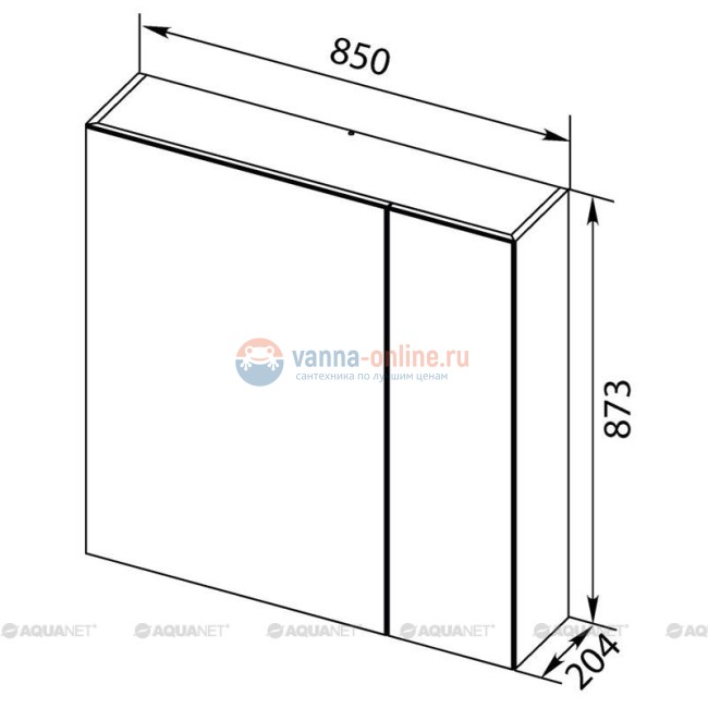 Зеркальный шкаф Aquanet Нью-Йорк 85 00203954, цвет орех