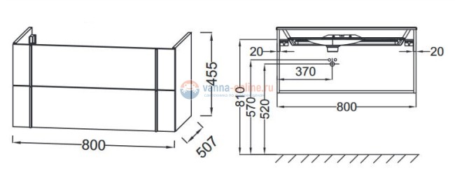 Тумба под раковину Jacob Delafon Nouvelle Vague 80 EB3030-G1J, цвет - алый глянцевый