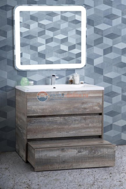 Тумба с раковиной Art&Max Family-750-3C-PIA-PE, 75 x 47 x 84.5 см напольная, бежево-серый (Pino Esotica)