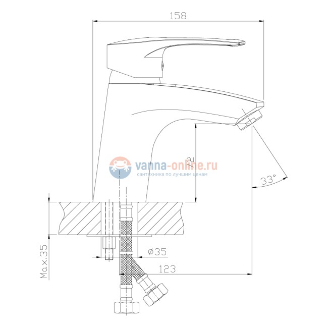 Смеситель Rossinka T40-11 для раковины