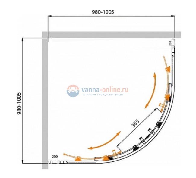 Душевой уголок Cezares Molveno-R-22-80+20-P-Cr, 100 x 100 x 190 см, стекло текстурное Punto, хром