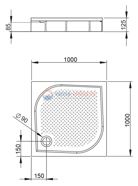 Поддон для душа Radaway Paros С1000, из искусственного камня