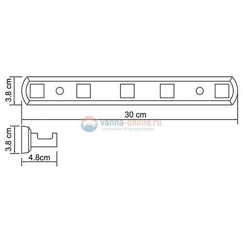 Крючок настенный WasserKRAFT Lippe 6575, 5 крючков