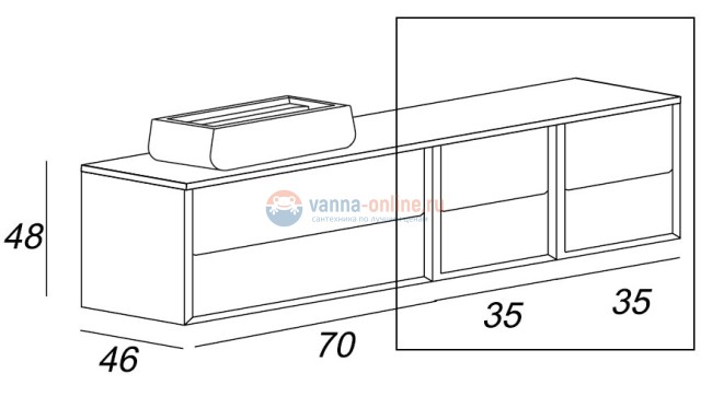 Тумба с раковиной Cezares Bellagio 54718 35 см Тумба с раковиной Cezares Bellagio 54718 35 см