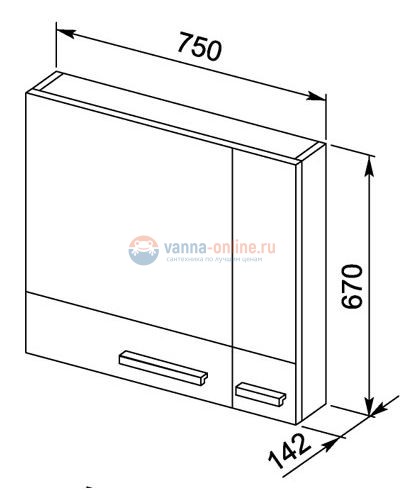 Зеркало-шкаф Aquanet Нота 75 (камерино) 00159109, цвет венге
