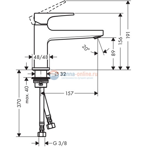 Смеситель Hansgrohe Metropol 110 74506000 для раковины