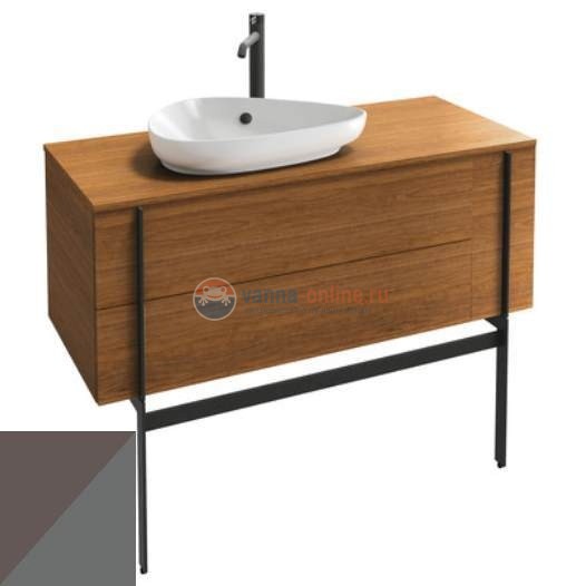 Тумба под раковину Jacob Delafon Nouvelle Vague 120 EB3042-M65, темно-серый/серый стальной мягкий