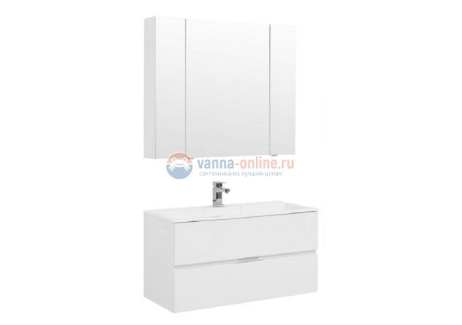 Тумба с раковиной Aquanet Алвита 100 235341, цвет белый