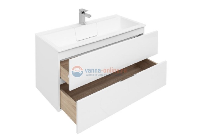 Тумба с раковиной Aquanet Алвита 100 235341, цвет белый