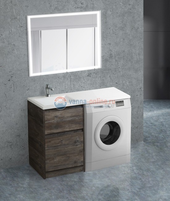 Тумба с раковиной BelBagno Kraft KRAFT-LVD-580/1200-2C-PIA-PP, напольная, Pino Pasadena