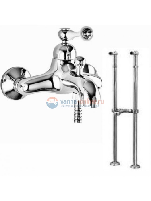 Смеситель Cezares Margot MARGOT-VDPMS-01-Bi для ванны/душа, хром/белый