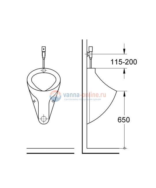 Смывное устройство Grohe Tectron Rondo 37421000 для писсуара