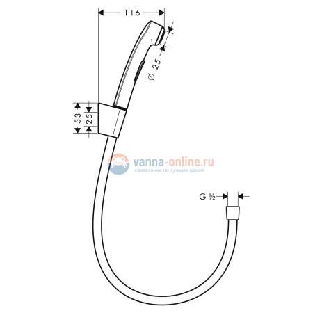 Гигиенический душ Hansgrohe 32129000 Bidette Гигиенический душ Hansgrohe 32129000 Bidette
