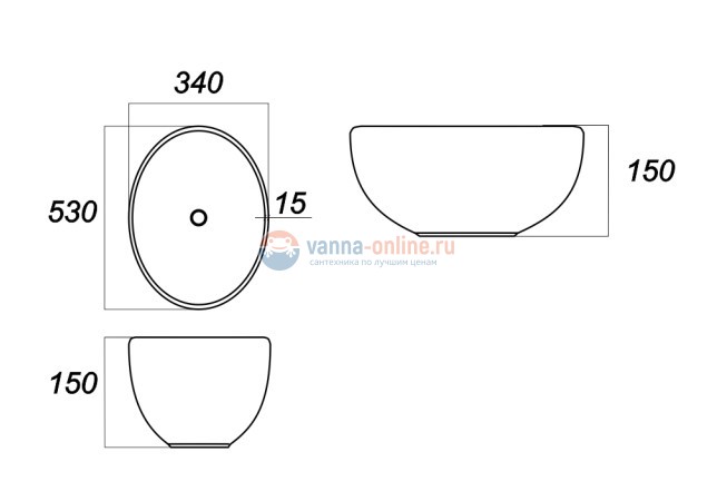 Раковина Sanita Luxe Ringo RNGSLWB01 накладная