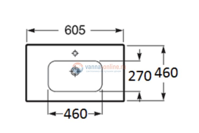 Раковина-столешница Roca Victoria-N 60 см 7.3279.9.E00.0, керамика, белая
