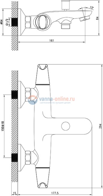 Смеситель Iddis Funk FUNSB00i02 для ванны и душа Смеситель Iddis Funk FUNSB00i02 для ванны и душа