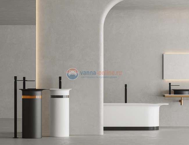 Ванна из искусственного камня Salini Ninfea 180x82x57.5, S-Stone, белая матовая 102721M Ванна из искусственного камня Salini Ninfea 180x82x57.5, S-Stone, белая матовая 102721M