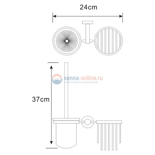 Держатель освежителя воздуха и ершика для унитаза WasserKraft Donau 9435