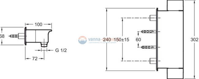 Смеситель Jacob Delafon Aleo E98705-CP для душа Смеситель Jacob Delafon Aleo E98705-CP для душа