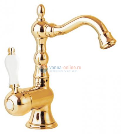 Смеситель Cezares Venezia VENEZIA-LSM2-03/24-Bi для раковины, золото Смеситель Cezares Venezia VENEZIA-LSM2-03/24-Bi для раковины, золото
