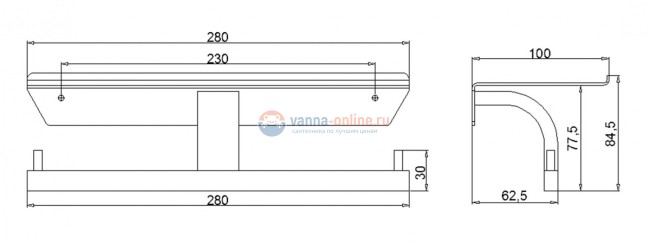 Держатель туалетной бумаги Rush Edge ED77142B двойной, с полкой для телефона