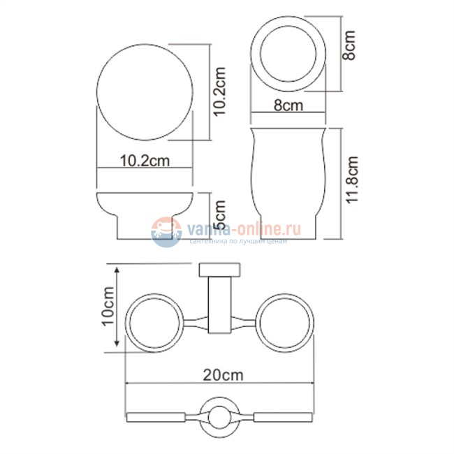 Стакан и мыльница с держателем WasserKRAFT K-28226 Стакан и мыльница с держателем WasserKRAFT K-28226
