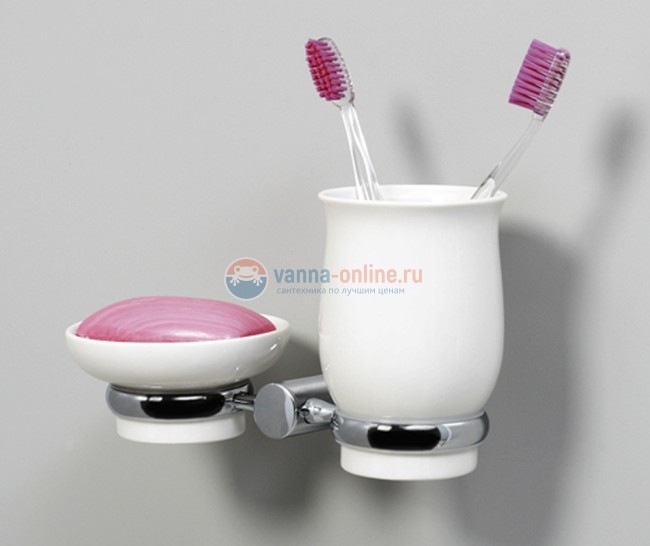 Стакан и мыльница с держателем WasserKRAFT K-28226 Стакан и мыльница с держателем WasserKRAFT K-28226