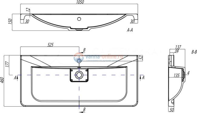 Мебельная раковина Акватон Шерилл 105