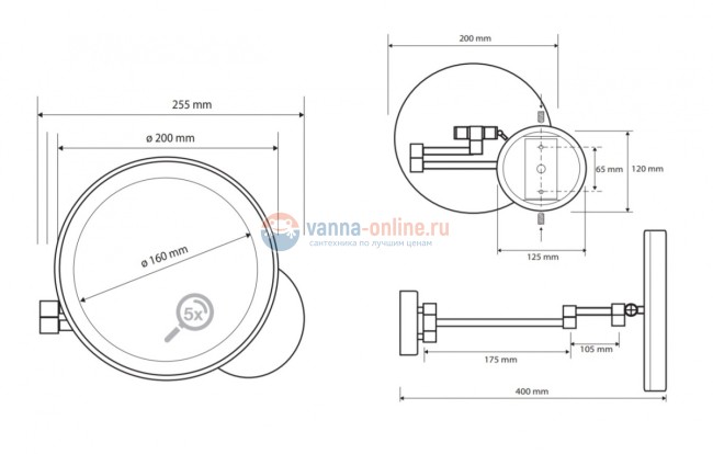 Косметическое зеркало Bemeta White 112101144, белый