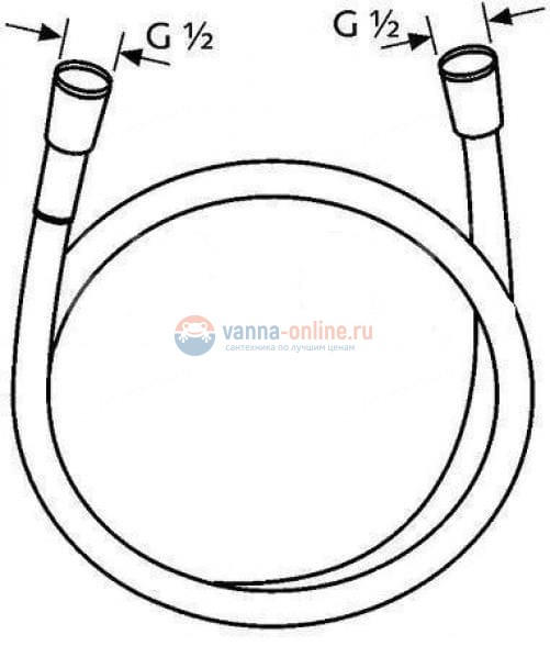 Шланг для душа Jacob Delafon Nouvelle Vague E24519-BLV, черный матовый Шланг для душа Jacob Delafon Nouvelle Vague E24519-BLV, черный матовый