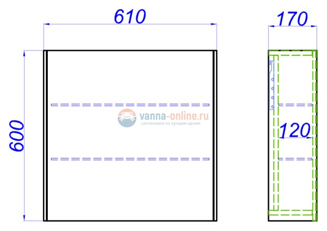 Зеркальный шкаф Aqwella Mobi 60 см, белый