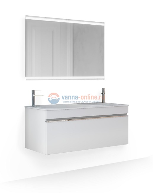 Тумба под раковину Raval Hotte Hot.01.100/P/W, 100 см, белая Тумба под раковину Raval Hotte Hot.01.100/P/W, 100 см, белая