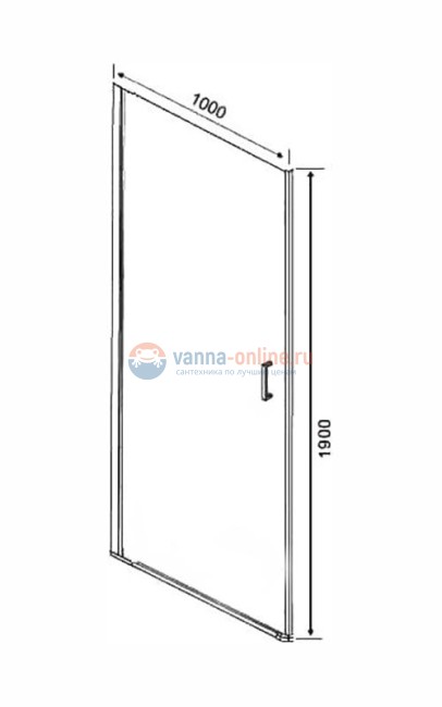Душевая дверь в нишу Orange E05-100TCR 100х190 см, профиль хром Душевая дверь в нишу Orange E05-100TCR 100х190 см, профиль хром