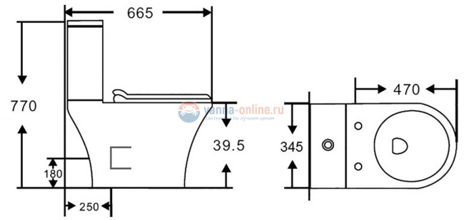 Унитаз-компакт Orange C01-000W безободковый с горизонтальным выпуском Унитаз-компакт Orange C01-000W безободковый с горизонтальным выпуском