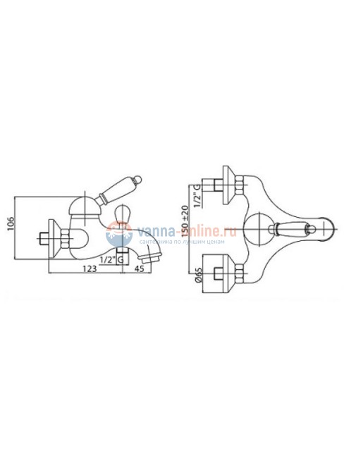Смеситель Cezares Vintage PBVM-03/24-Sw цвет золото 24 карат, ручки Swarovski Смеситель Cezares Vintage PBVM-03/24-Sw цвет золото 24 карат, ручки Swarovski
