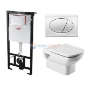 Инсталляция Alcaplast с унитазом Roca Dama Senso 346517000, сиденье микролифт клавиша хром, комплект Инсталляция Alcaplast с унитазом Roca Dama Senso 346517000, сиденье микролифт клавиша хром, комплект