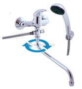 Смеситель для ванны и душа Rav-Slezak Sazava SA556.5/1, универсальный, с душевым гарнитуром, хром