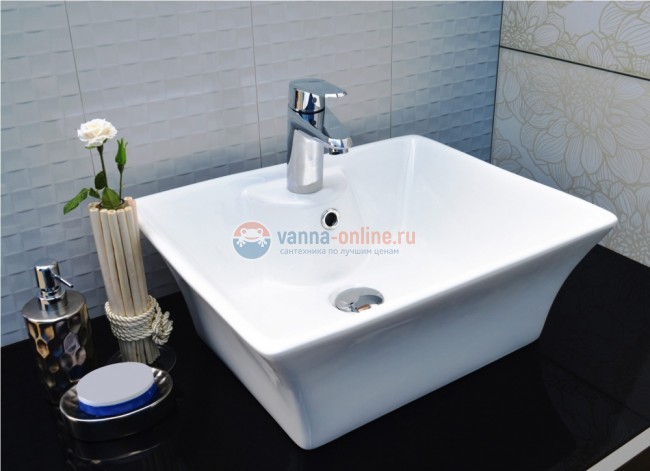 Раковина CeramaLux Серия N 9108 накладная, белый Раковина CeramaLux Серия N 9108 накладная, белый