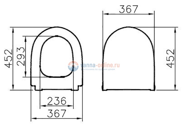 Чаша подвесного безободкового унитаза Vitra Sento 7748B020-0101, матовый тауп