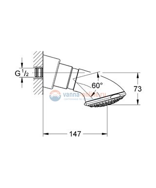 Верхний душ Grohe Movario Trio 28504000 Верхний душ Grohe Movario Trio 28504000