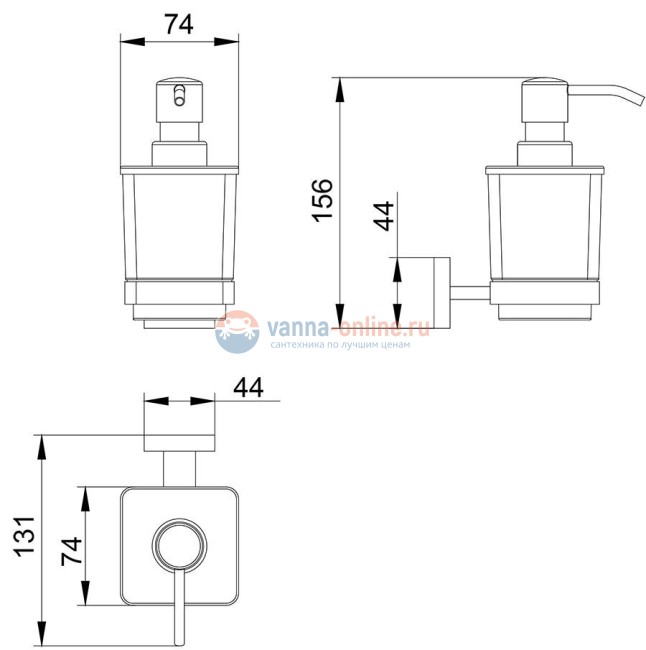 Дозатор жидкого мыла Timo Selene 10039/00 Дозатор жидкого мыла Timo Selene 10039/00