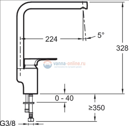 Смеситель Jacob Delafon Aleo+ E72358-CP для кухонной мойки