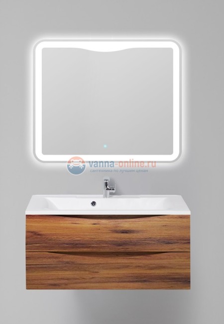 Тумба с раковиной BelBagno Marino MARINO-1000-2C-SO-RC-P, 100 х 44,5 х 55 см, Rovere Ciliegio - коричневый