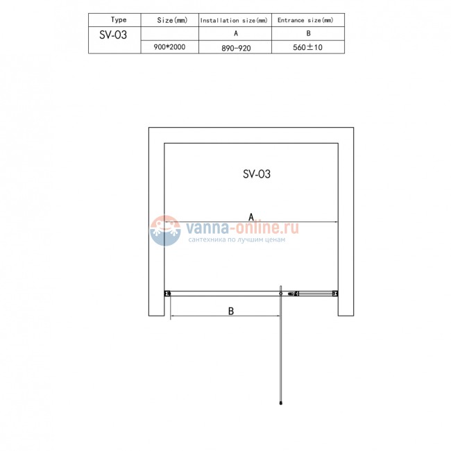 Душевая дверь RGW SV-03 06320309-11 90 х 200 см распашная, стекло прозрачное, хром
