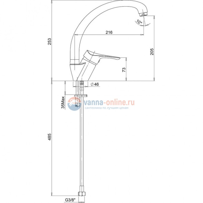 Смеситель для кухни Paini Pilot 04CR570LMKM