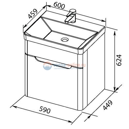 Тумба с раковиной Aquanet София 60 00196956 подвесная