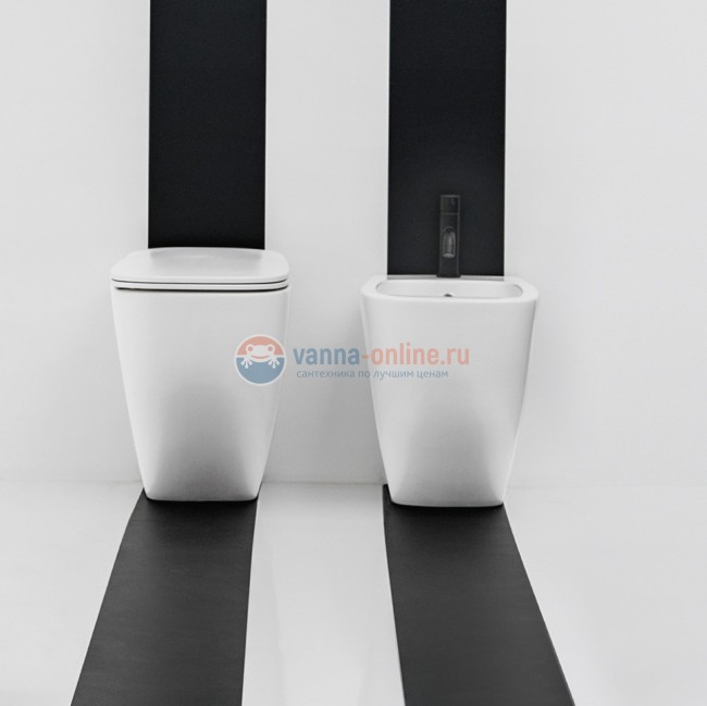 Унитаз приставной BTW 520х340мм., безободковый AXA White Jam