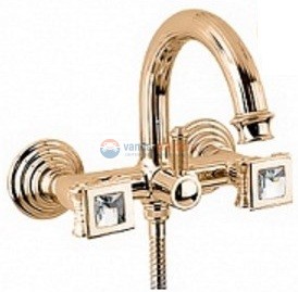 Смеситель Cezares Olimp VD-03/24-Sw цвет золото, ручки квадратные Swarovski