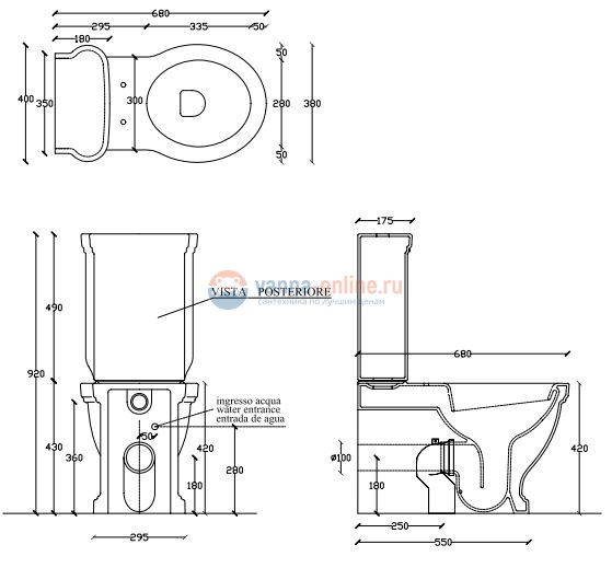 Напольный унитаз Galassia Ethos 8441NE