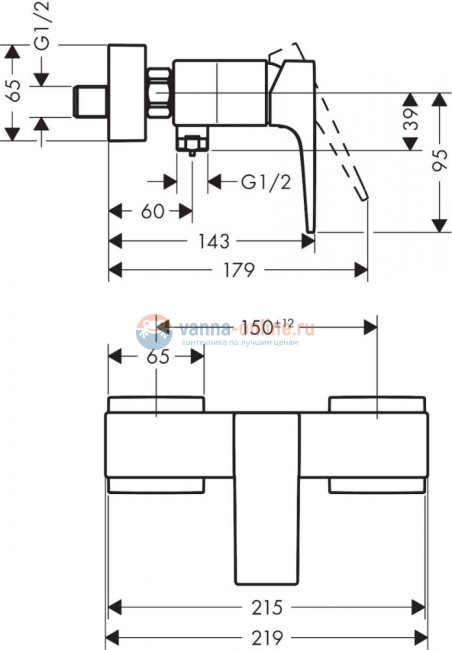 Смеситель Hansgrohe Metropol 32560340 для душа, черный хром Смеситель Hansgrohe Metropol 32560340 для душа, черный хром